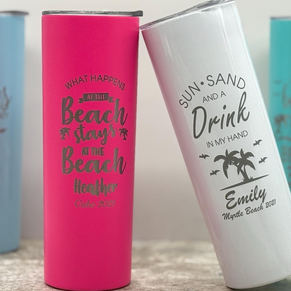 Personalized Skinny Tumbler with Custom Name – Bridesmaid Gift, Bachelorette Party Cup for Girls Trip