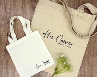 Custom Logo Tote Bag, Personalized Canvas Bag for Corporate Events, Employee or Client Gift, Company Branding Swag, Branded Tote Bag