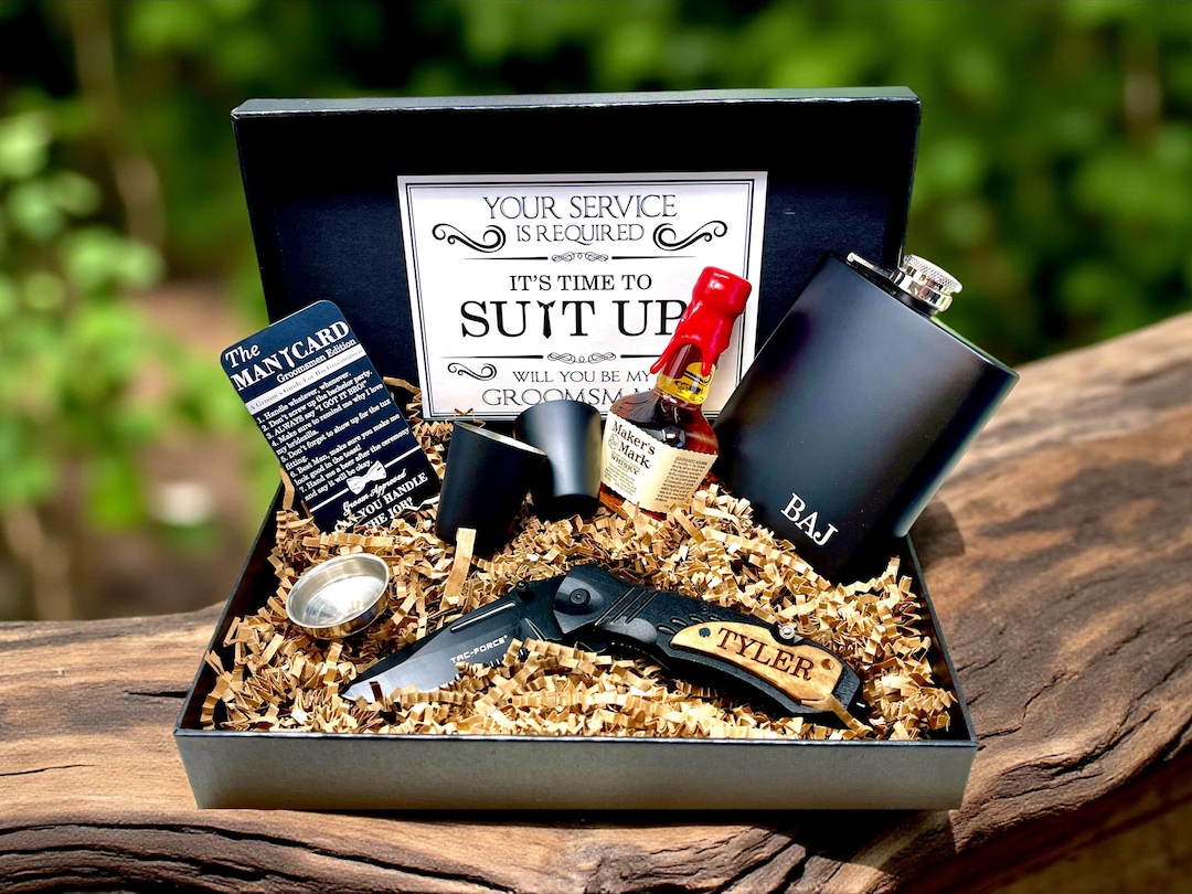 Groomsman Proposal Gift Box Set, Personalized Knife and Flask, Groomsmen  Gift With Card, Best Man Proposal, Custom Wedding Party Gift - Etsy