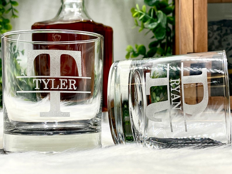 Personalized Whiskey Glasses for Groomsmen Proposal Gift Ideas Custom Glasses and Wedding Party Favor Gifts image 3