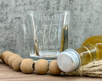 Engraved Shot Glass - Personalized Birthday Shot Glasses - Party Favor - Personalized Gifts - 50th Birthday - 21st Birthday - Birthday Gifts