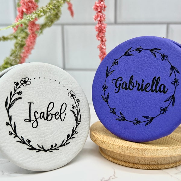 Compact Mirror with Engraved Name, Makeup Mirror, Pocket Mirror, Christmas Stocking Stuffer Gift, Gift for Daughter and Mom, Custom Gift