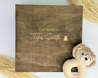 Baby Shower Time Capsule Wood Box - Engraved Baby Shower Keepsake Box - Baby Shower Personalized Wood Box - Personalized Baby Shower Gifts