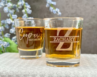 Personalized Shot Glass with Custom Engraving – Groomsmen Gift, Wedding Favor or Bachelor Party Glasses