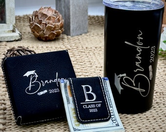 Graduation Gifts for Him, Personalized Graduation with Money Clip and Engraved Tumbler, Graduation Keepsake Gifts, Class of 2025 Grad Gift