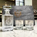 Personalized Whiskey Decanter Set with Glasses and Gift Box – Engraved Barware Gift for Husband, Boyfriend or Dad