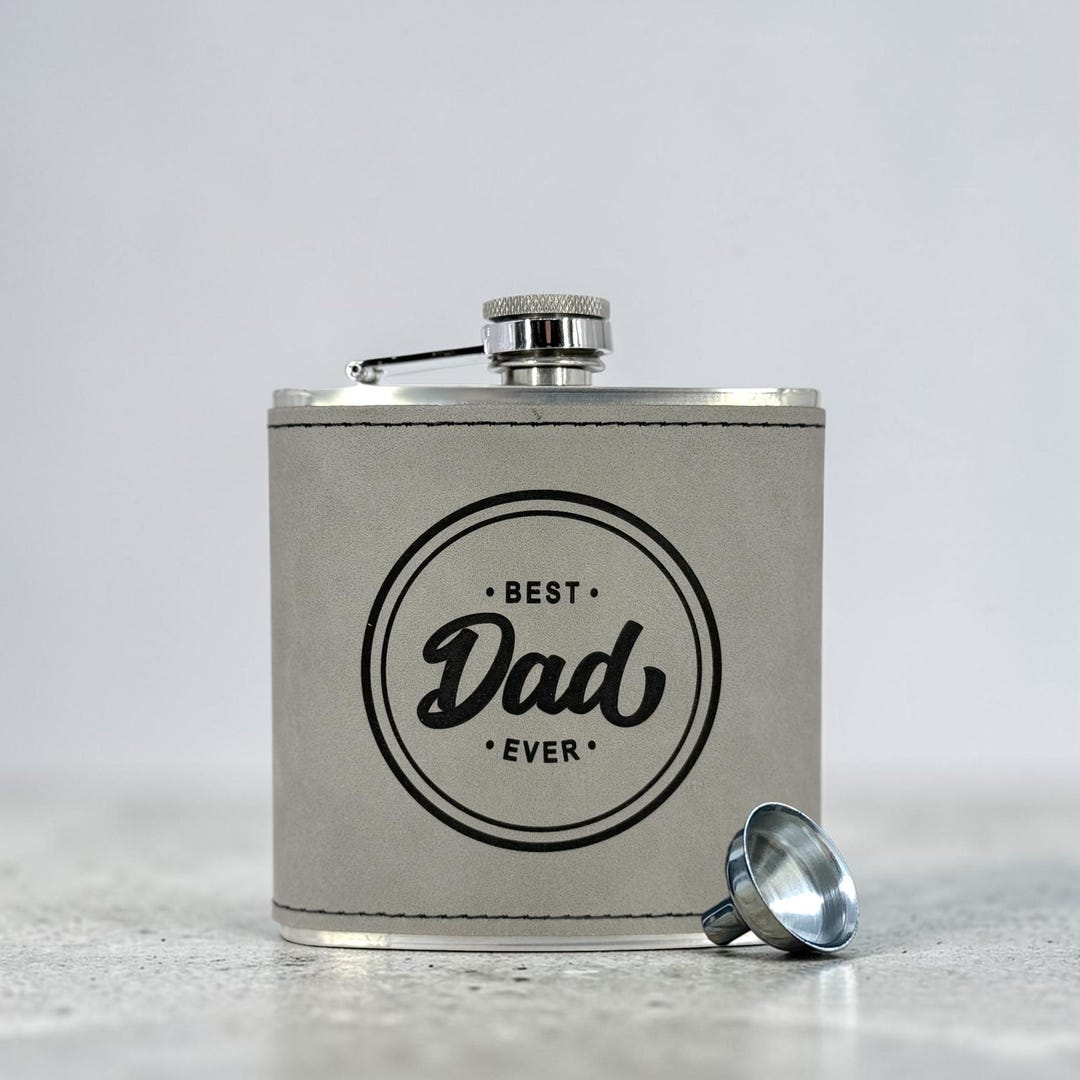 Best Dad Ever Engraved Flask, Father's Day Gift, Stainless Steel ...