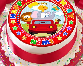 7.5" PERSONALISED ROUND EDIBLE ICING CAKE TOPPER DISNEY CARS JACKSON STORM 2