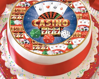 PRECUT 7.5 INCH ROUND RED DIAMONDS 90TH AGE 90 EDIBLE ICING SHEET CAKE TOPPER