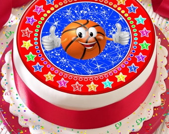 FOOTBALL EMOJI BLUE PERSONALSIED 7.5 INCH PRECUT EDIBLE BIRTHDAY CAKE TOPPER