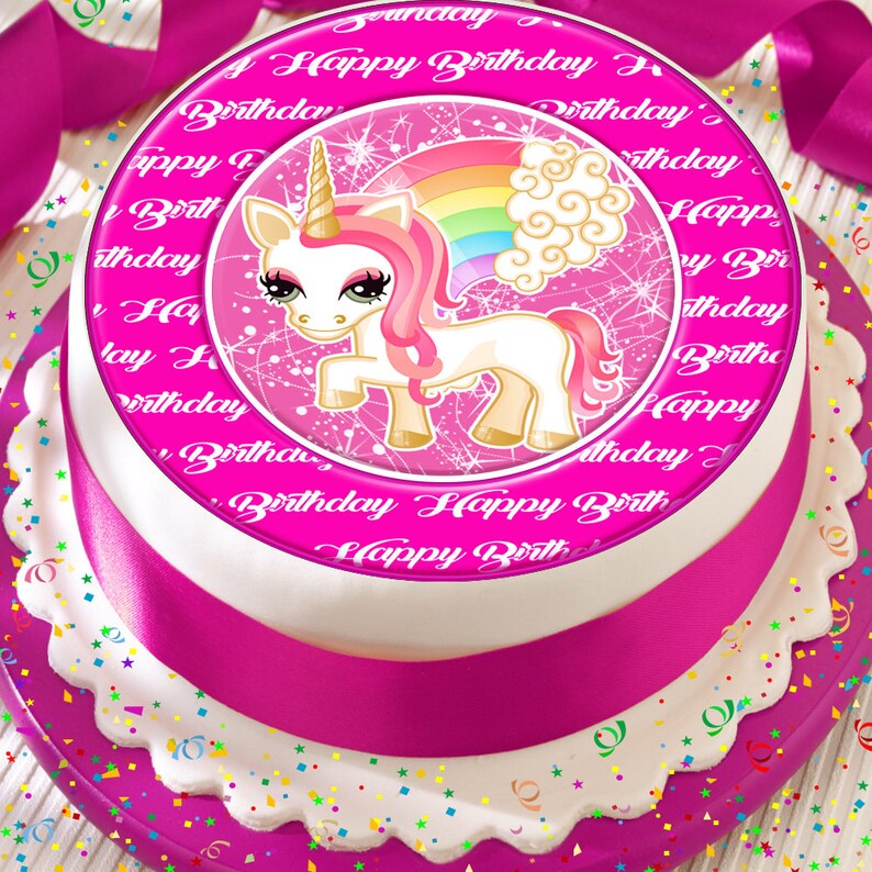 Dinosaur Personalised Red Precut Edible Happy Birthday Cake Topper