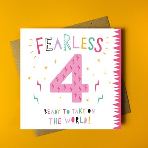 Carte d'anniversaire 4 ans, courageux