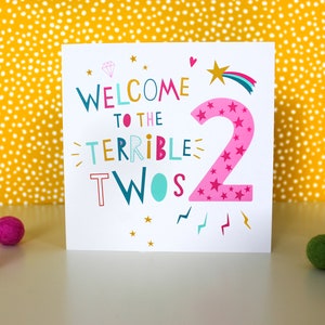 Bem-vindo ao Terrible Twos Cartão de aniversário de 2 anos