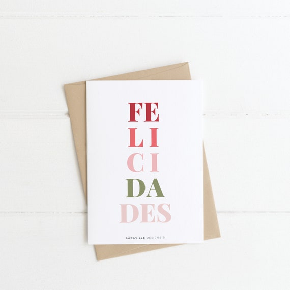 Spanish Greeting Cards Spanish Birthday Cards Felicidades Etsy