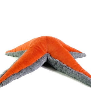 Orange Starfish Pillow Plush - Handmade Tangerine Velvet Sea Star Plush, Sea Stuffed Animals Pillows and Shaped Cushions for Home Decoration