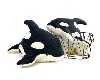 Killer Whale Plush Toy - Organic Baby Orca Whales,  Handmade Sea World Whale Stuffed Animal Toys, Natural Cuddly Whale to Friends of The Sea