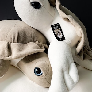 Big Sea Turtle Plush Pillow - Beige Tortoise Toy Cushion for Nursery Decor Idea, Modern Sea Stuffed Animal Plush for everybody.
