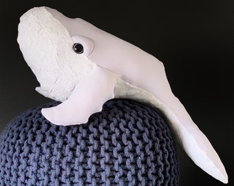 Purple Baby Whale Plush - Handmade Stuffed Animal for kids of all ages, cotton humpback whale plush, newborn baby gift, children rooms decor