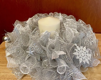 Silver Christmas Center Piece