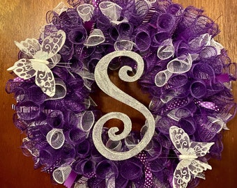 Personalized Purple Wreath