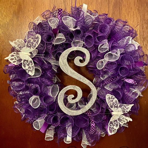 Personalized Purple Wreath