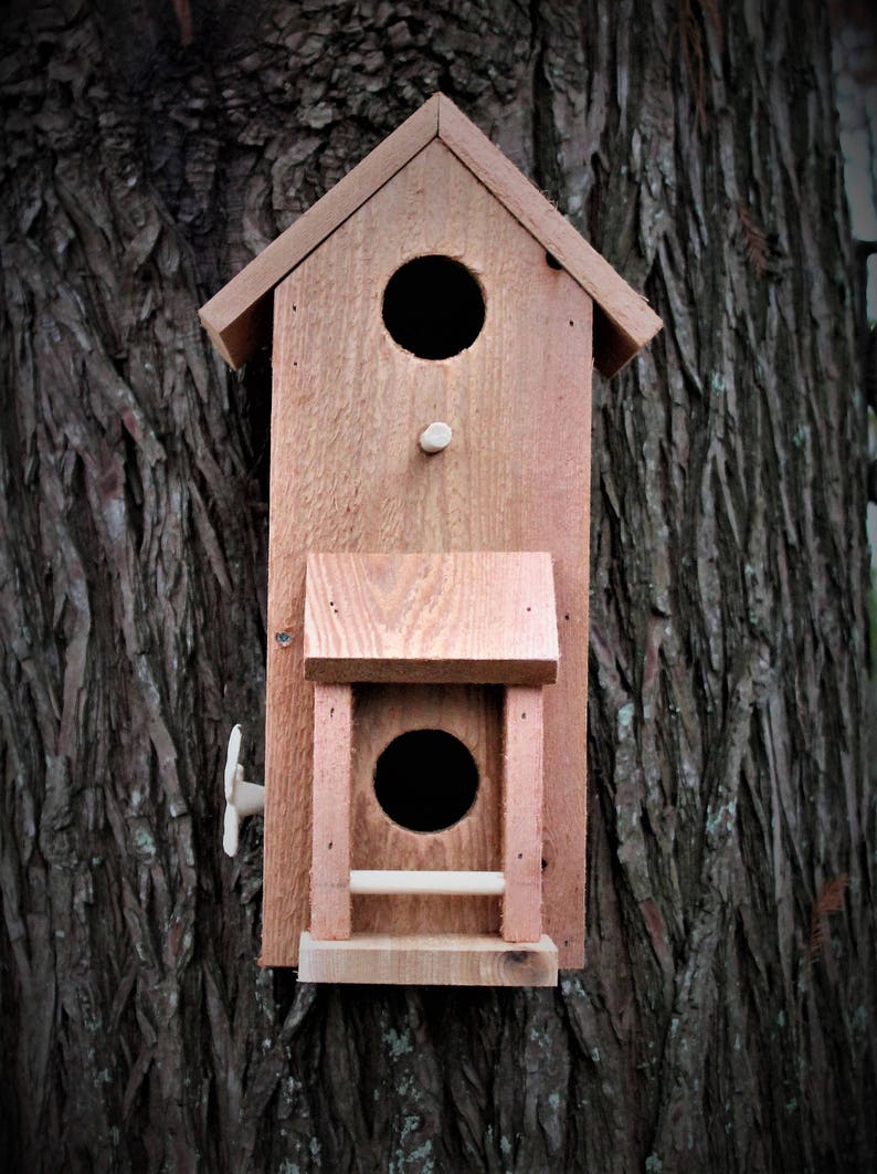 Cedar Birdhouse two story outdoor great gift idea for Mom Etsy