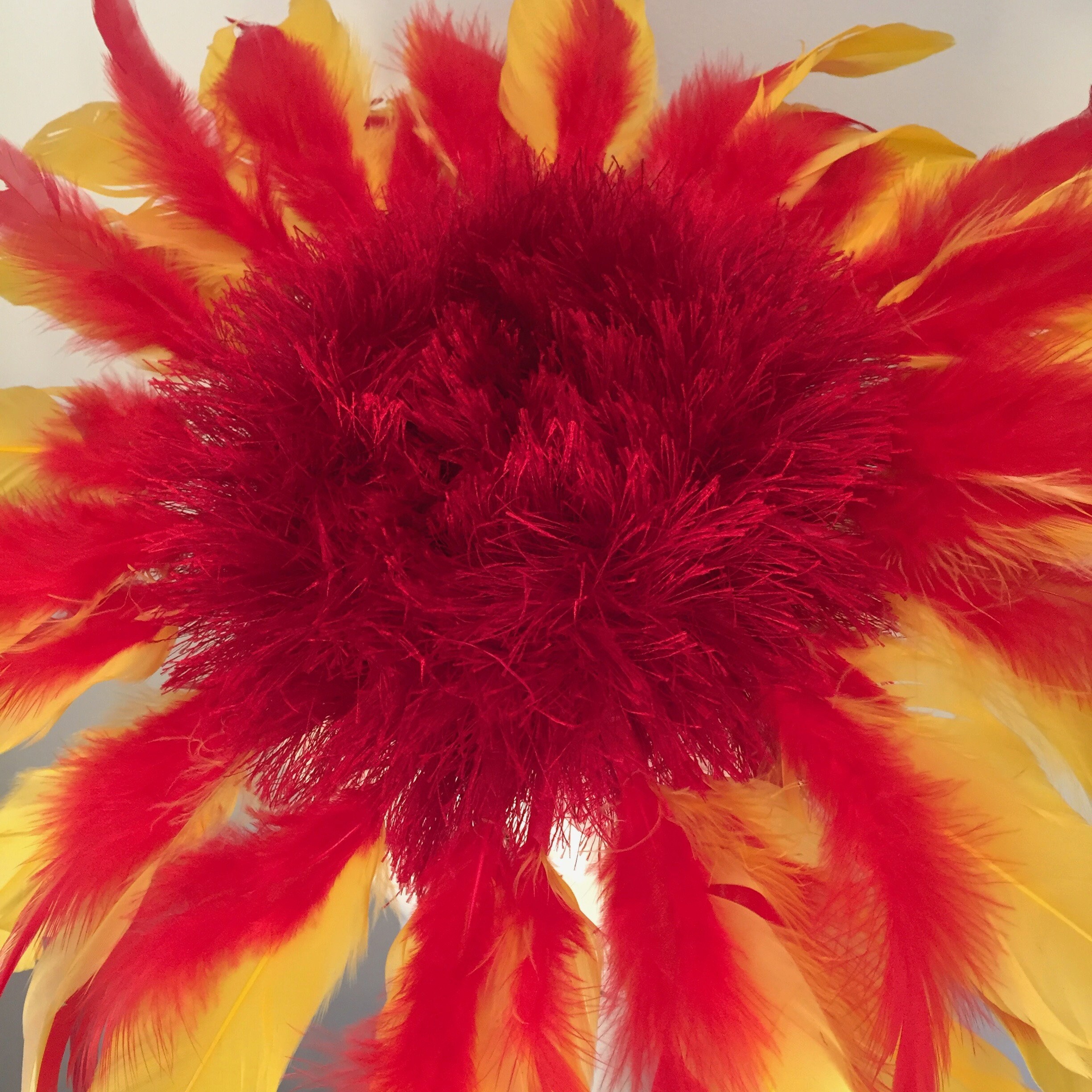 Red Yellow Flame Scarlett Feather Flower Ascot Derby Hat - Etsy