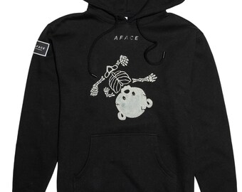 Hand-Painted Teddy Bear Skeleton Hoodie