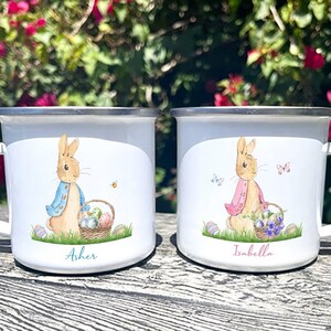 Personalized Easter Bunny camp mug, Easter basket gift, Easter Bunny camp mug, Easter Rabbit kids mug, hot cocoa mug, hot chocolate mug