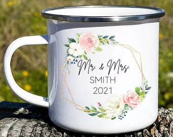 Wedding party Camp mug, mr and mrs mug, wedding party camp mug, wedding favor, personalized camp mug, camping mug, rustic wedding