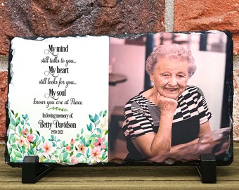 My mind still talks to you memorial gift, In Loving Memory Gift,  personalized memorial, Photo Memorial, memorial  Plaque,memorial keepsake