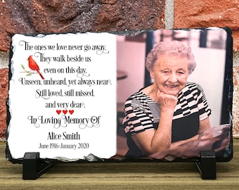 In Loving Memory Gift, Memorial Gift, personalized memorial, Photo Memorial, In Memory of Plaque, sympathy,  memorial keepsake, cardinal