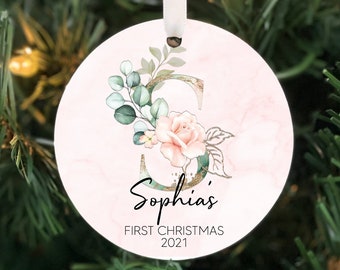 Baby's First Christmas Ornament, Girl First Christmas, My First Christmas Ornament, Baby Shower Personalized, New Baby Girl Gift