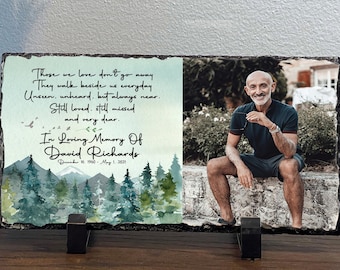 In Loving Memory Gift, Memorial Gift, personalized memorial, Photo Memorial, In Memory of Plaque, sympathy,  Those we love don&#39;t go away
