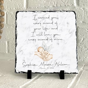 Personalized Baby Loss Slate, Baby memorial gift, infant loss, miscarriage, stillbirth, Pregnancy loss, angel baby memorial, I carried you