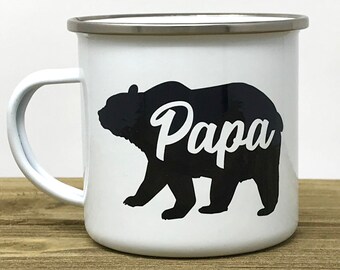 Camp mug, campfire mug, cute mug, coffee mug, camping mug, personalized mug, hiker gift, tea, rv, wedding gift, papa bear, bear lover