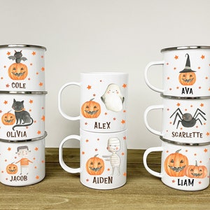 Halloween campfire mug, Halloween Camp mug personalized, kids camp mug, ghost face camp mug, ghost camp mug, halloween party, jack o lantern