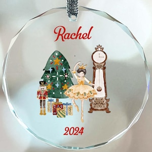 Personalized Nutcracker Glass Ornament, Personalized Nutcracker Ornament, Nutcracker ballet, Sugar Plum Fairy ornament, ballerina ornament
