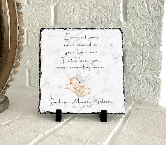 Personalized Baby Loss Slate, Baby memorial gift, infant loss, miscarriage,  stillbirth, Pregnancy loss, angel baby memorial, I carried you