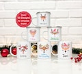 Personalized Hot Chocolate Mug, Kids Hot Cocoa Mug, Reindeer Christmas Mug, Kids Christmas Party Favors, Cute reindeer Faces mug, snowman