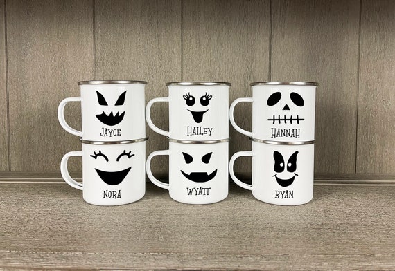 Halloween campfire mug, Halloween Camp mug personalized, kids camp mug, ghost face camp mug, ghost camp mug, halloween party, jack o lantern