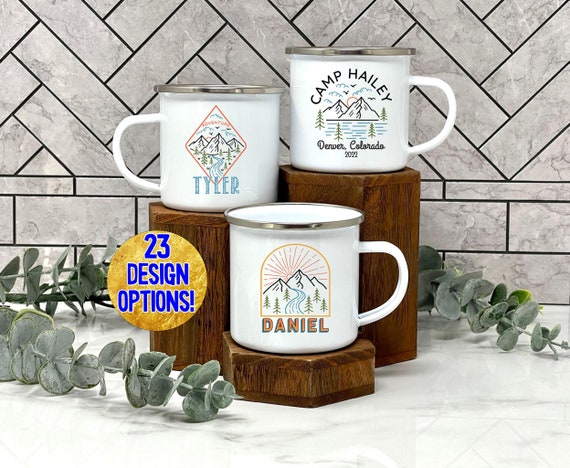 Personalized Camp Mug, campfire mug, Custom camp mug, hiking mug, Unique camp gift, customizable camp mug, personalized gift, hiker gift