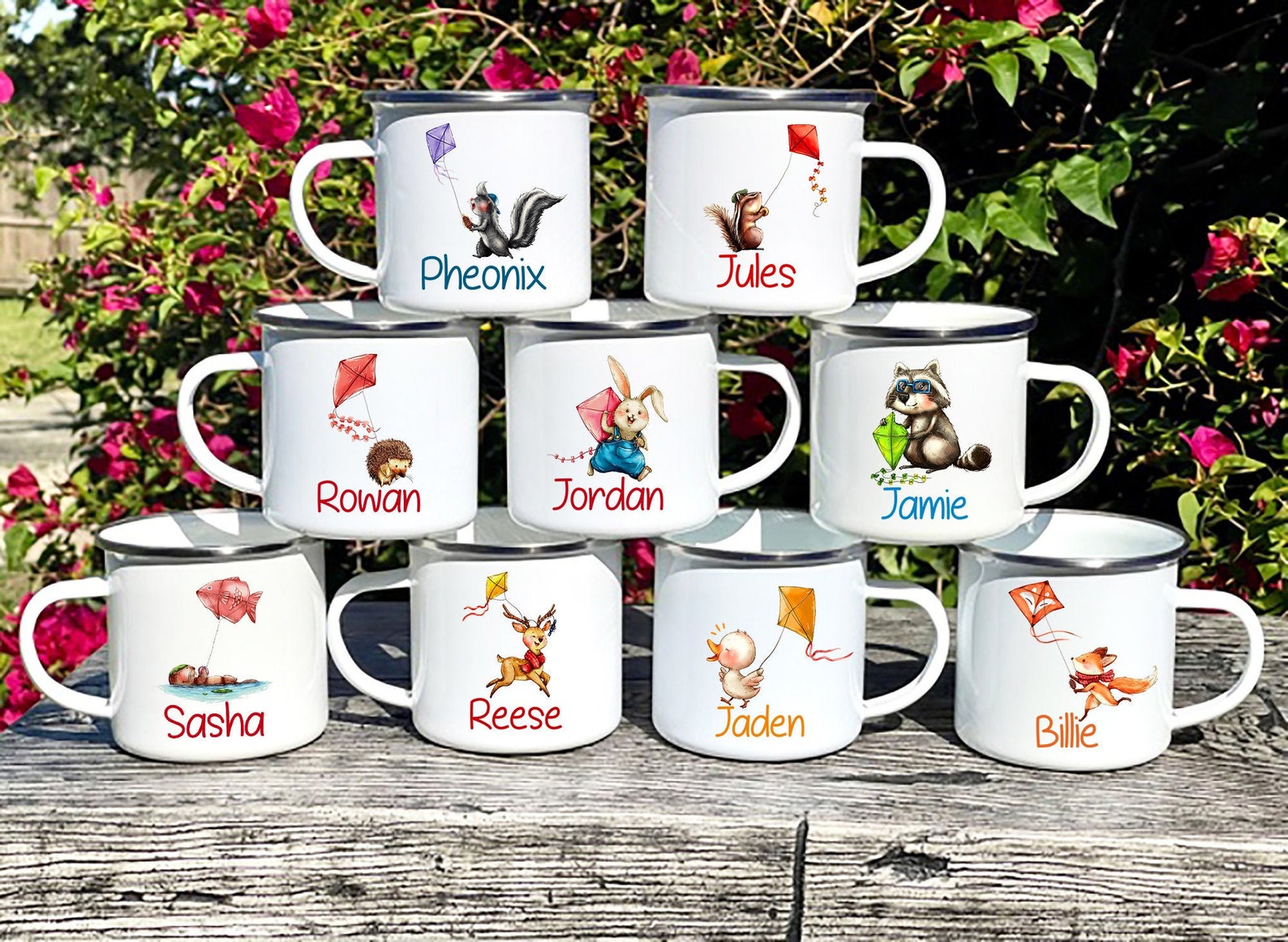 Kids Camp Mug Personalized Forest Animal Camp Mug Etsy