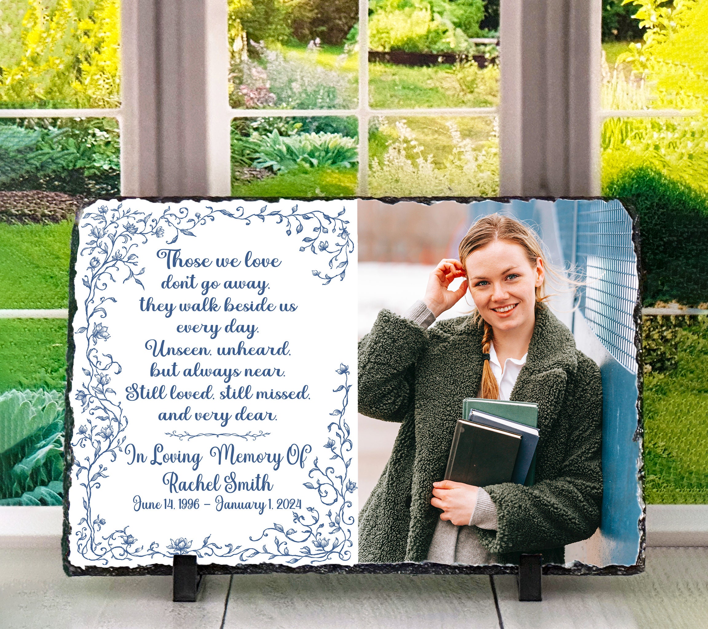 Personalized Sympathy Gift, In loving memory of photo gift, Goodbyes are not forever, Photo memorial gift, personalized sympathy gift