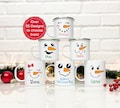 Personalized Hot Cocoa Mug, Hot Chocolate Mug, Snowman Christmas Mug, Cute Snowman Faces mug, Custom Christmas mug, christmas camp mug