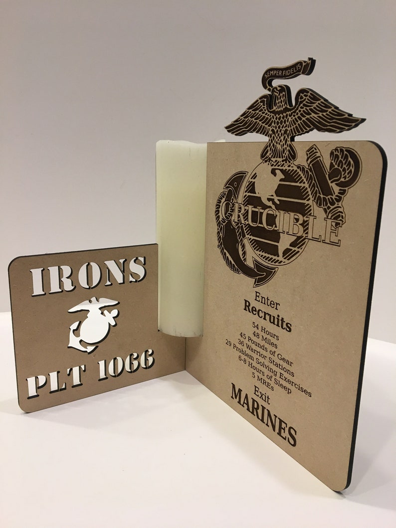 Marine Corps Crucible Candle Holder Draftboard (MDF)