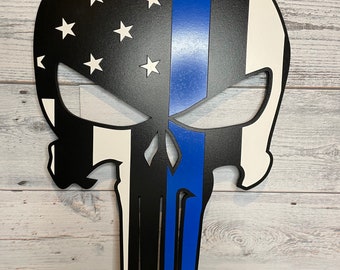 Punisher Thin Blue/Red Line Wall Art
