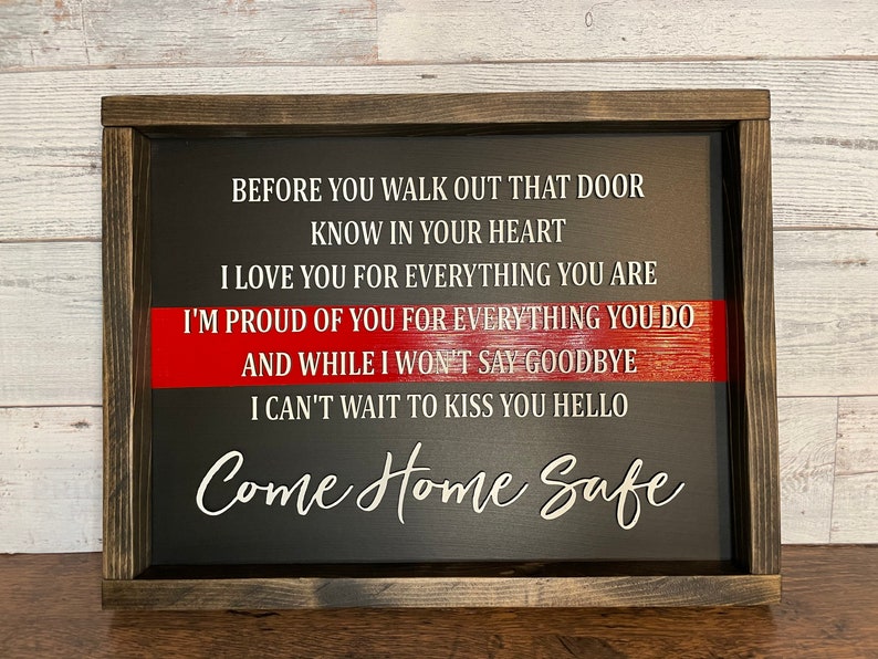 Come Home Safe Wall Sign Etsy