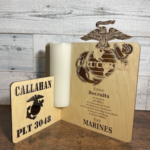 Marine Corps Crucible Candle Holder Maple (Light)