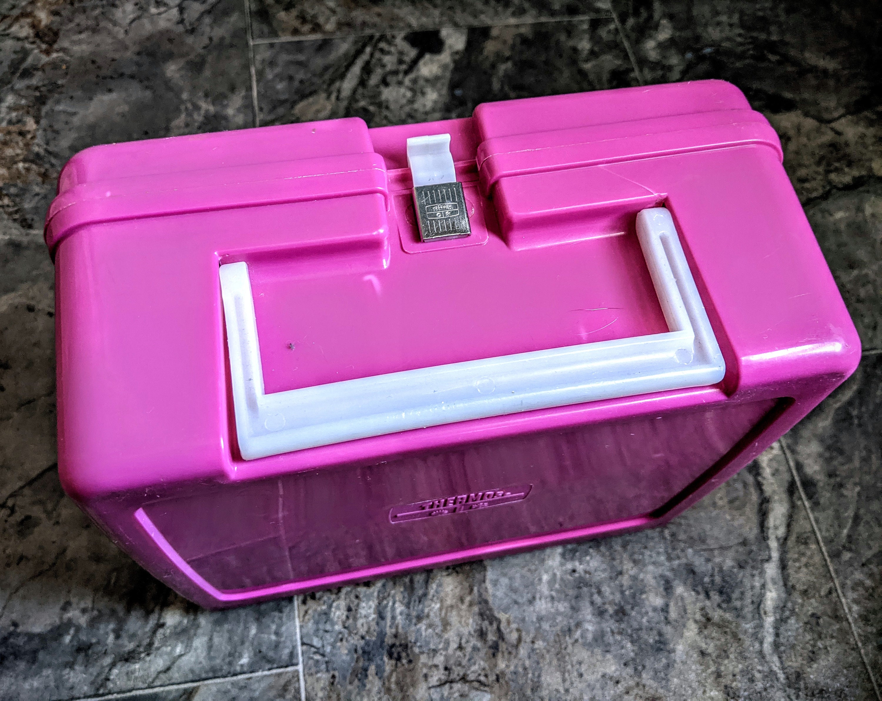 Vintage Hot Pink Barbie Plastic Lunchbox Rare